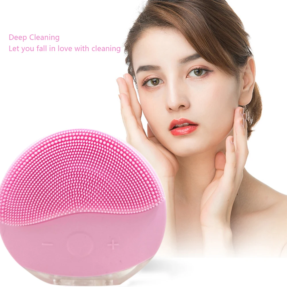 USB Charger Electric face Facial Cleansing Brush foreoing Silicone Electric Cleaner Deep Pore Cleaning Waterproof Skin Massage
