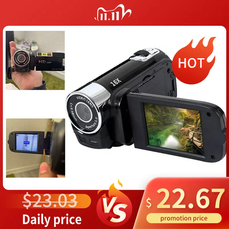 

1080P Video Camera HD Digital Camcorder 2.7 Inch 16MP High Definition DV Cameras 270 Degree Rotation Digital Camcorder 2021