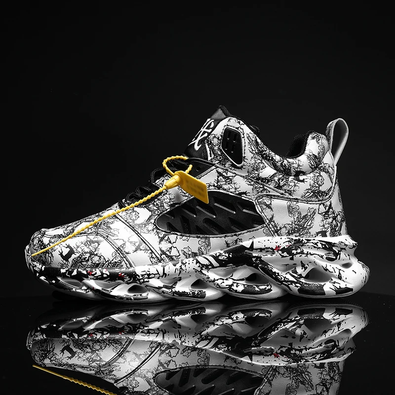 Новинка 2020 мужские кроссовки с граффити увеличивающие рост повседневная мужская