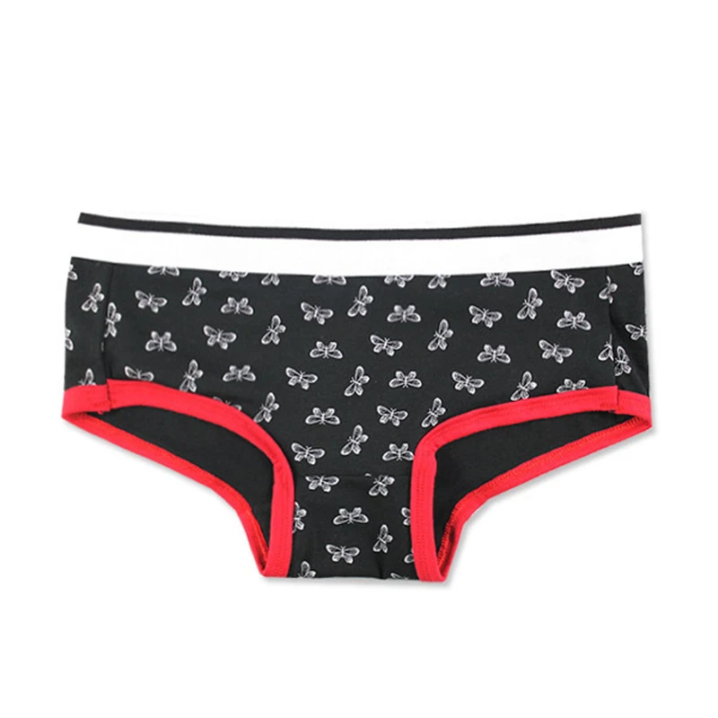 

Women's mid-waist, wide-brim, neutral and comfortable stretch panties, cotton printed panties, boxer shorts, boxer briefs A19296