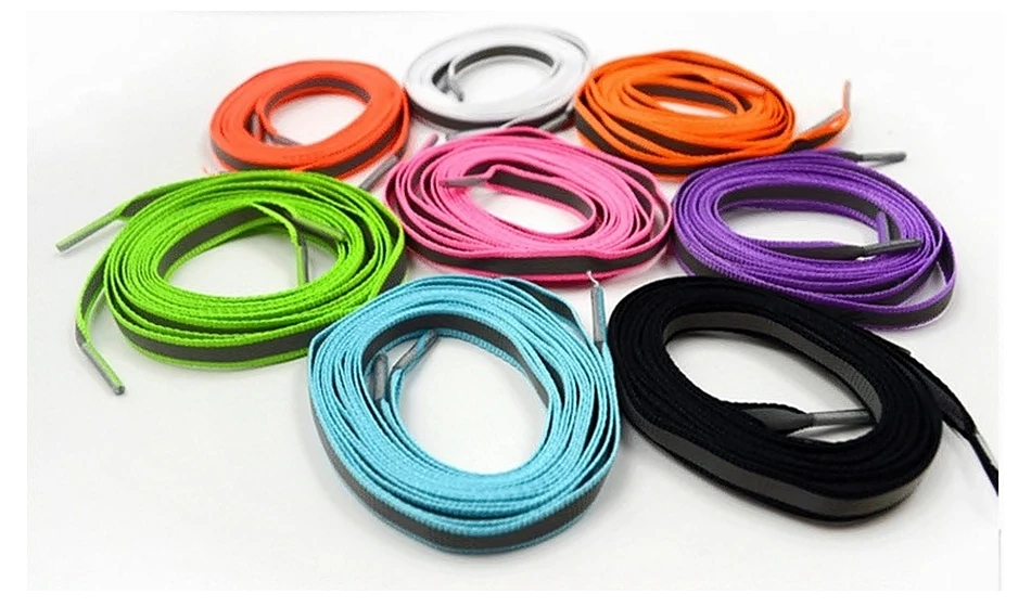 Fashion 47"/120cm Men Women Flat 4M Reflect Light Bumper Athletic Running Walking Sports Shoe Laces One Pair N007