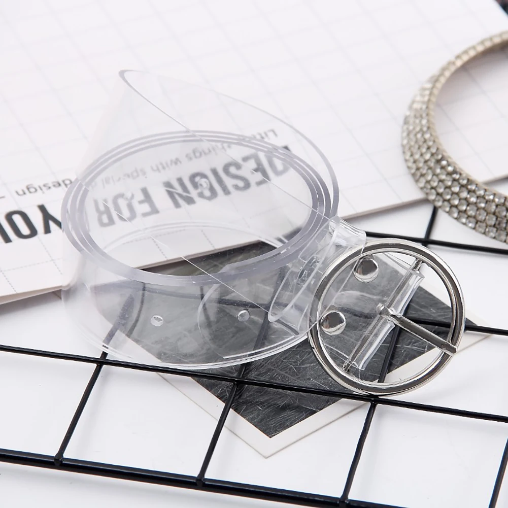 Fashion Lovely Round Heart Square Buckle Transparent Women Waistband Waist Belt | Аксессуары для одежды
