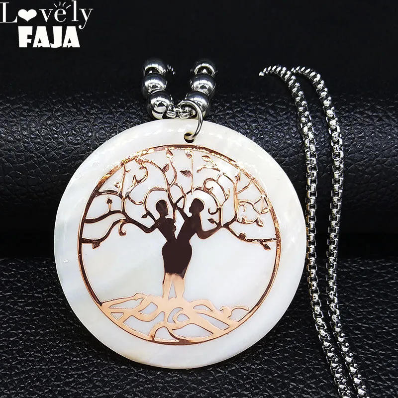 2021 пары длинное ожерелье из нержавеющей стали с изображением дерева жизни