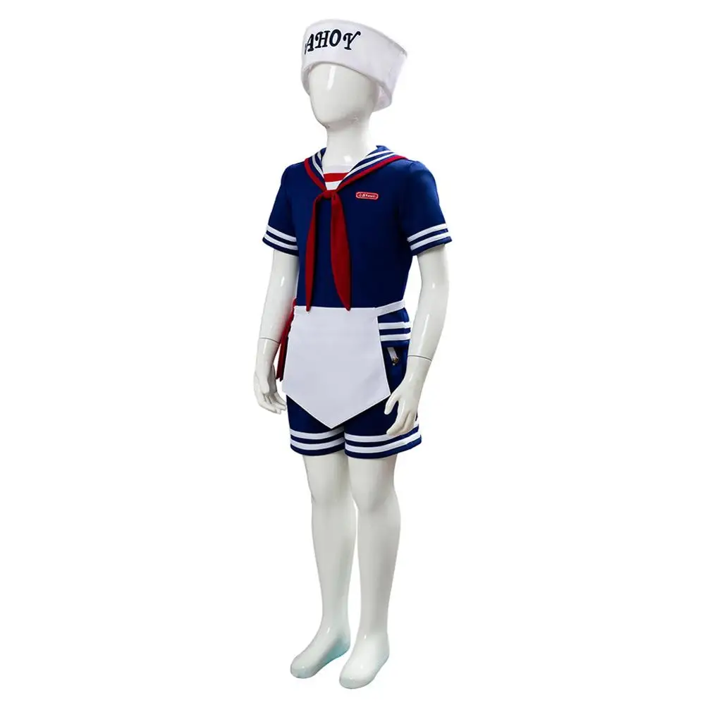 Stranger Cosplay Things Costume Steve Harrington Scoops Ahoy Sailor Uniform Kids Halloween Children Fancy Clothes | Тематическая
