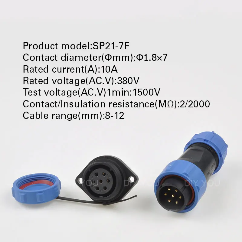 SP21 Водонепроницаемый разъем IP68 2/3/4/5/7/9/12 контактный кабель Разъемы разъем/разъем