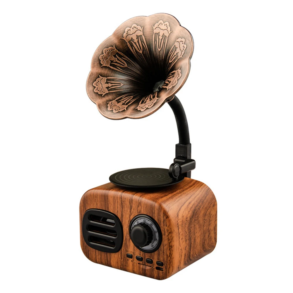 

Retro Bluetooth Speaker Portable Mini Wireless Gramophone Speaker With TF Slot Portable EM88