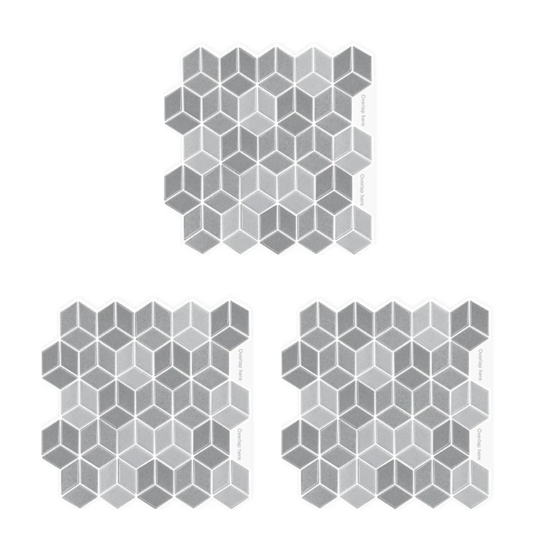 3 листа самоклеящиеся наклейки водостойкие шестигранные настенные плитка Backsplash