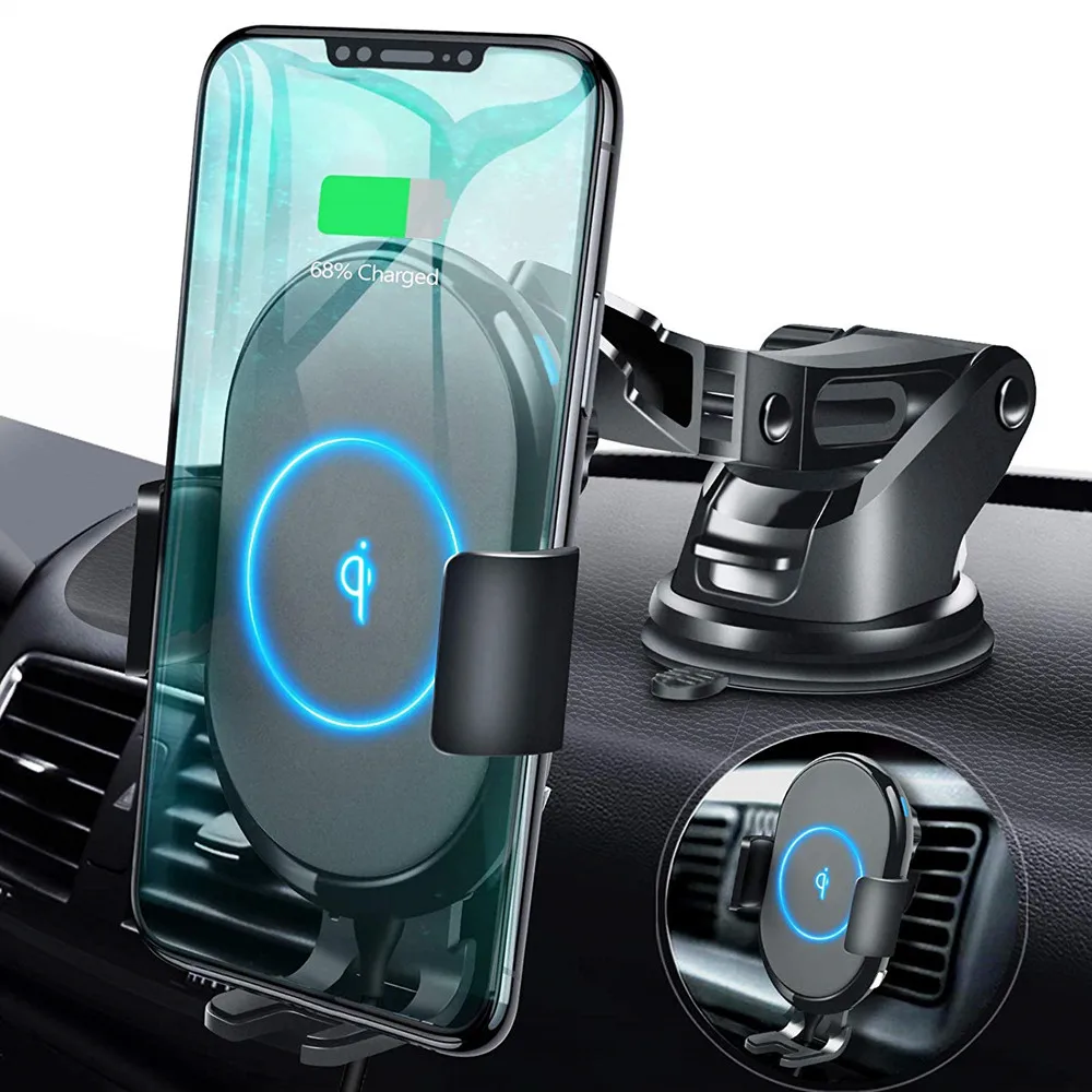 10 Вт Qi автомобильное беспроводное зарядное устройство для iPhone X Xiaomi Mi9