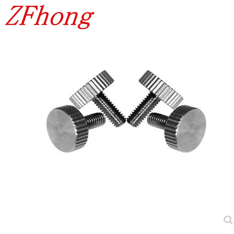 

5pcs M4*6/8/10/12/14/16/20 DIN653 GB835 304 stainless steel Knurling Flat Head Thumb Screw Hand Tighten Computer Screws