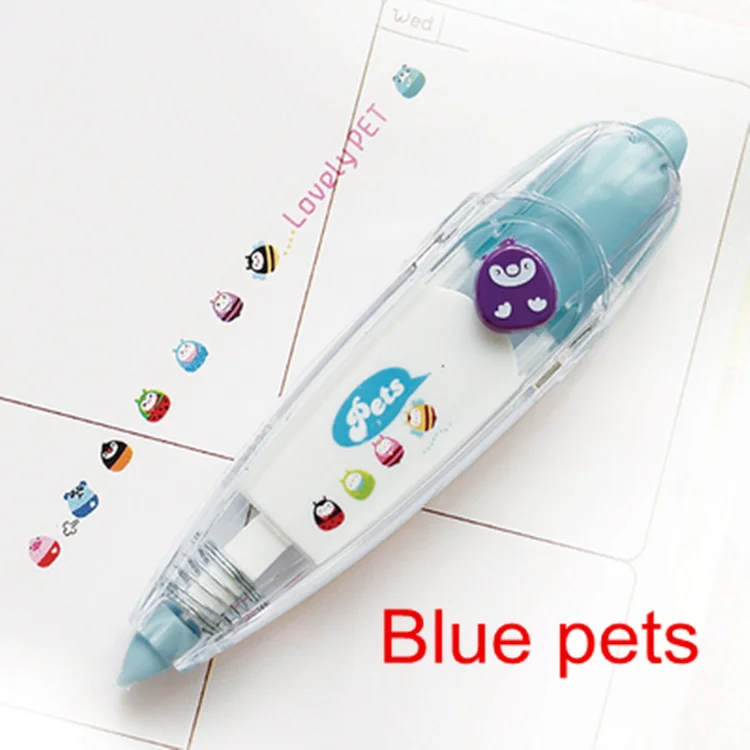 Blue tumbler Новая кружевная Корректирующая лента с изображением милых животных, ленты для букв, книг, сделай сам, corretivo escolar fita, канцелярские принадлежности, школьные принадлежности 6562 - Цвет: Blue tumbler