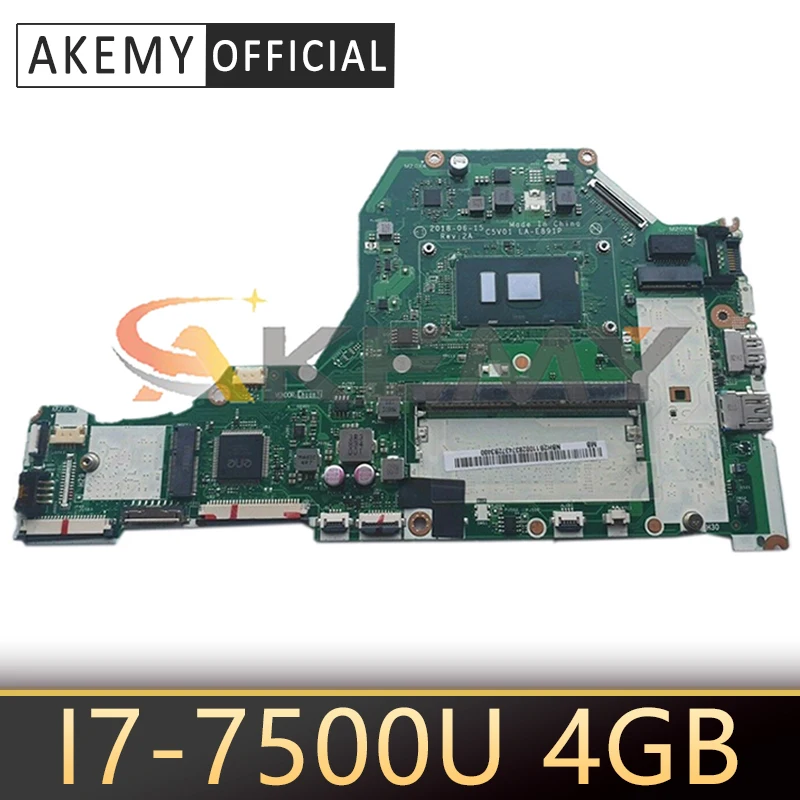 

A515-51G Motherboard For ACER Aspire A315-51G A515-51G A517-51G A615-51G Laptop mainboard C5V01 LA-E891P With I7-7500U 4GB-RAM