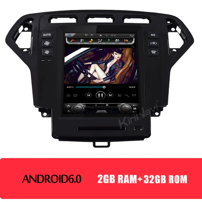 android car radio KiriNavi вертикальный экран Tesla стиль Android 8,1 10," Автомобильный dvd-плеер для Ford Mondeo Автомобильный Радио Gps навигация 2007-2010 4G wifi - Цвет: android car radio