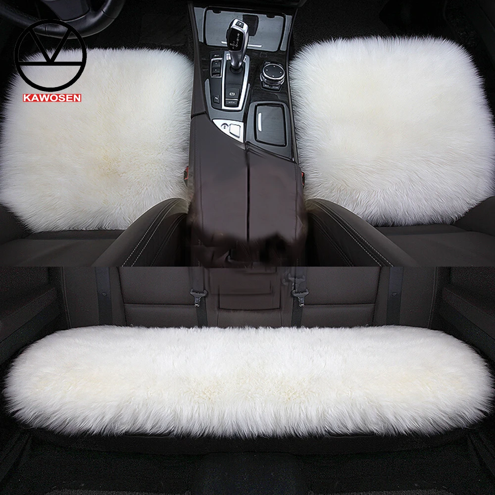 

KAWOSEN Fiber Faux Fur Car Seat Cover, Universal Long Artificial Fur Car Seats Covers, Winter Warm Car Seat Cushion LFFS01