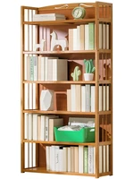 pure bamboo board simple bookshelf bearing strong storage floor simple solid wood living room multi layer childrens bookcase