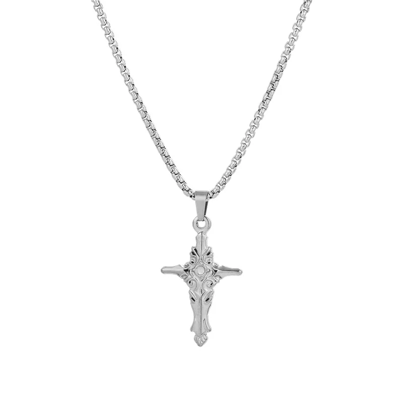 

Jesus Cross Pendant Necklaces For Women Men Fashion Stainless Steel Chain 2020 Trend Gothic Punk Hip Hop Jewelery Party Gift