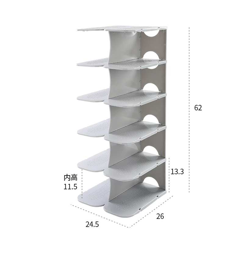 

6-Layer Stackable Shoe Hanger Creative Foldable Space Saving Wardrobe Storage Rack Multi-layer Shoes Stand Organizers Cabinet