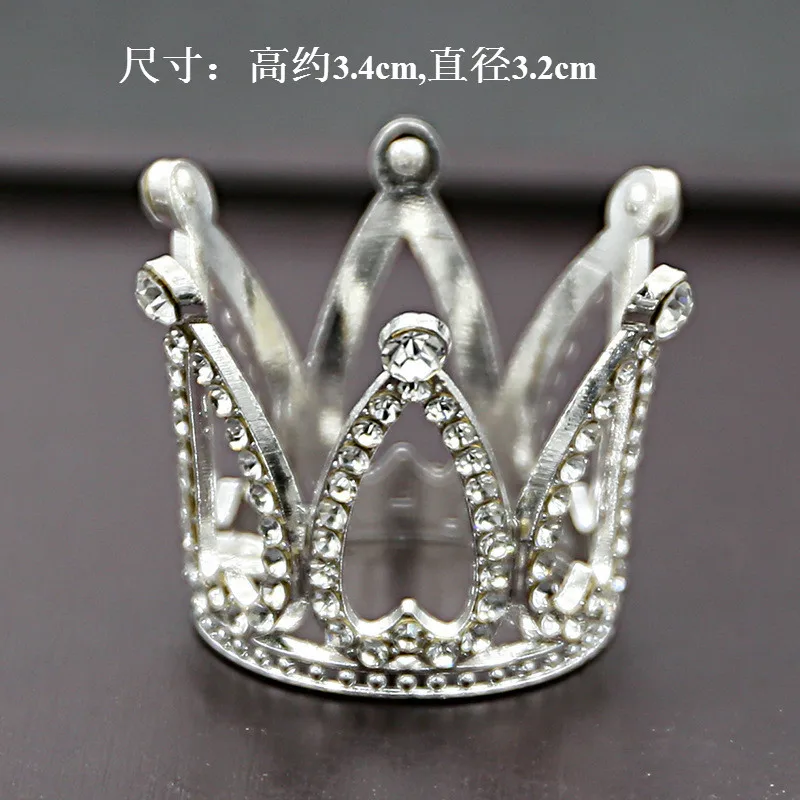 Silver Crown Cakelove 1 шт. золотые шипованные бриллиантами цифры "0-9" корона коллекция торт Топпер для вечерние украшения десерт прекрасные подарки - Цвет: Silver Crown