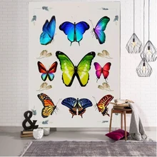 Tenture murale à motif de papillons colorés, mandala, style bohème, hippie, pour maison, salon, chambre à coucher  (4)