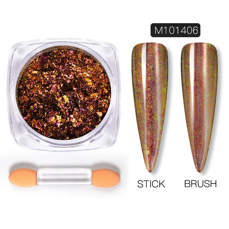 06Peacock powder ROSALIND ногтей Блеск Искусство пигмент порошок гель лак зеркало Маникюр Блестки для ногтей УФ хром голографические украшения ногтей - Цвет: 06Peacock powder