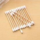 100 шт двухголовый ватный тампон + тампон для обработки одноразовый хлопковый ватный тампон для чистки ушей аптечка