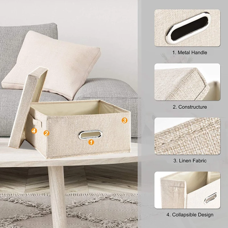 

Clothing Cotton Linen Storage Box Fabric Storage Box Finishing Box Clothing Storage Box Household Foldable