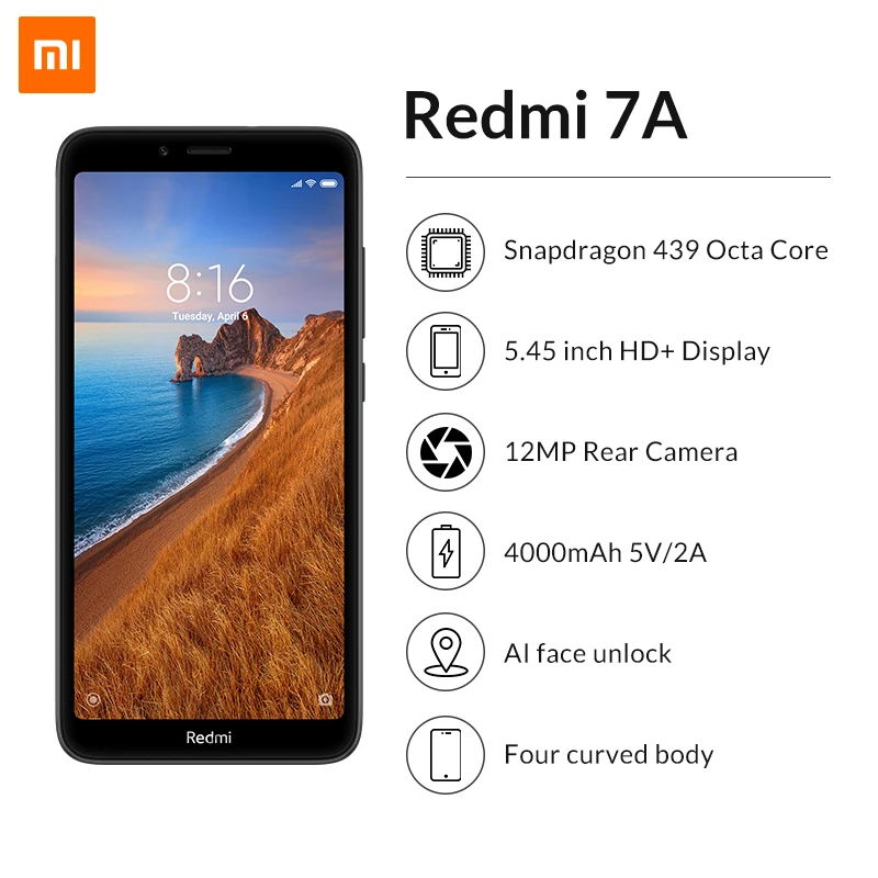 Оригинальный Смартфон Xiaomi Redmi 7A 2 ГБ 32 Восьмиядерный процессор Snapdargon 439 HD экран 5 45