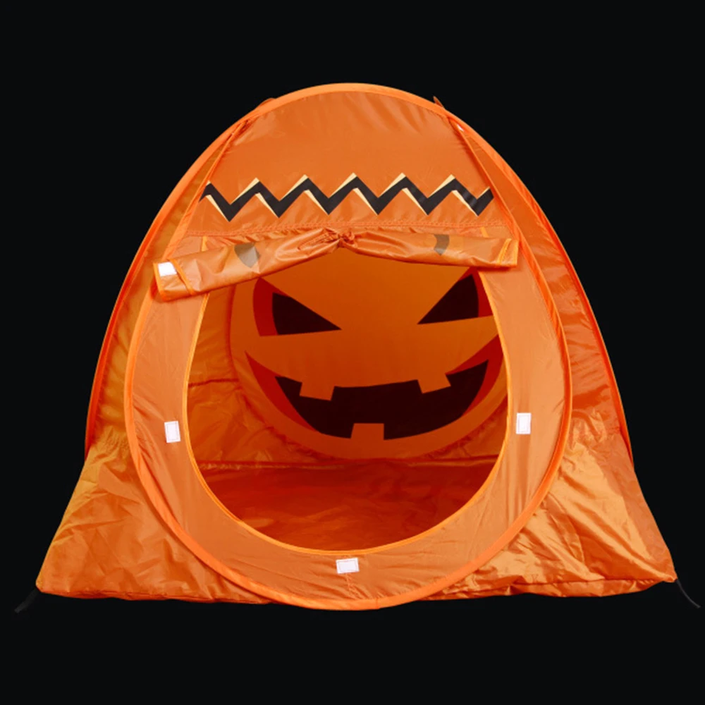 Палатка детская складная Интерактивная с принтом тыквы и лица | Спорт