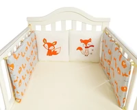 6pcsset baby bed protector crib bumper pads cartoon fox baby bed bumper in the crib cot bumper safety cotton blend baby bedding