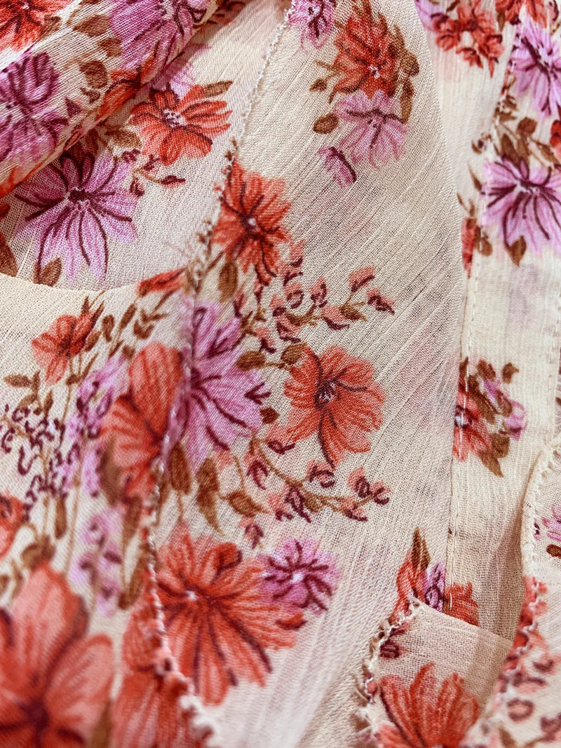 

Women Stand Collar Blouse Retro Floral print Ruffles Half Puff Sleeve shirt Sweet Shirt Holiday Casual Blouses and Tops 2020 New