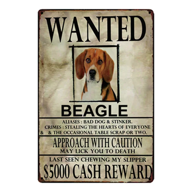 22 Шиба ину/Французский бульдог/Beagle/Grayhound собаки хотели металлический знак оловянный Плакат Бар домашний декор настенная живопись - Цвет: 22