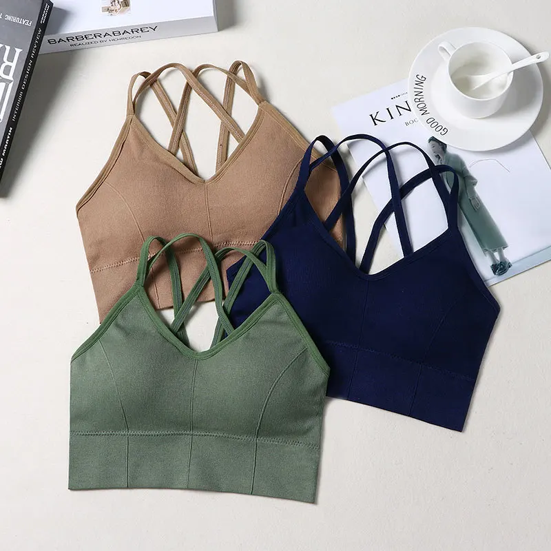 

Breathable Sports Bra Anti-sweat Fitness Top Seamless Yoga Bra Shockproof Crop Top Women Push up Sport Bra Gym Workout Top