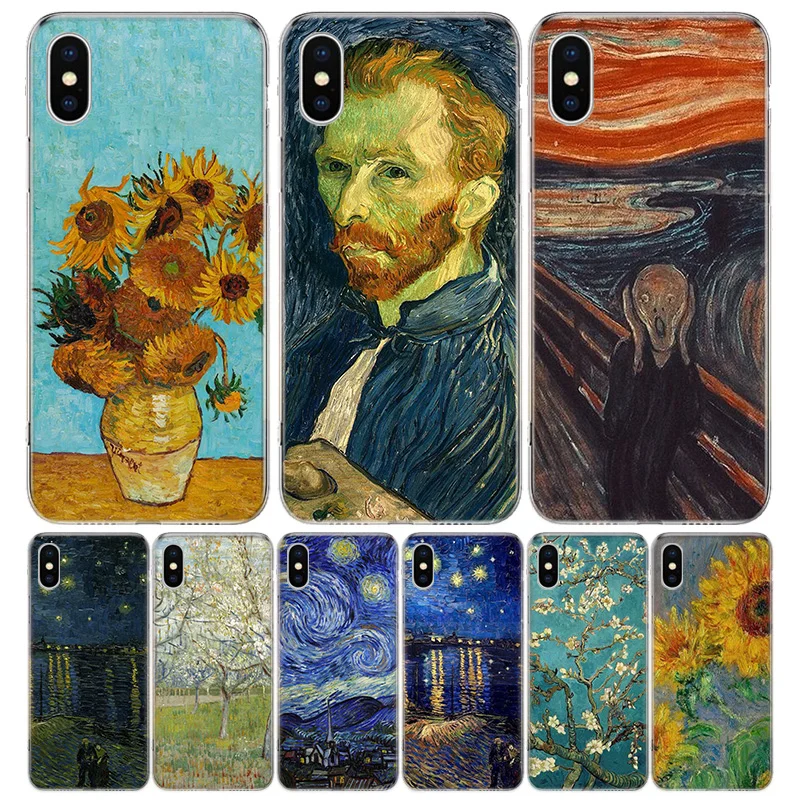 Чехол для телефона с изображением картины Ван Гога маслом iPhone 11 12 Mini Pro 7 6X8 6S Plus XS MAX