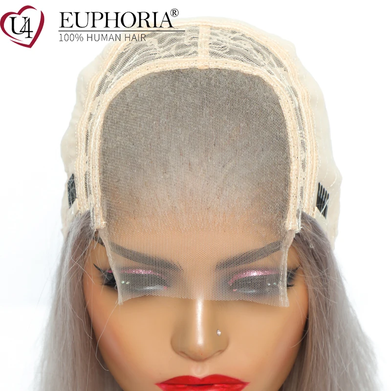 Серебристо серые прямые волосы кружевные передние парики бразильские