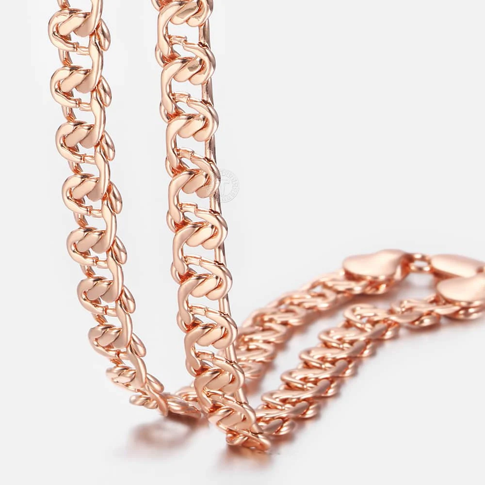 Ожерелье из розового золота 585 пробы для женщин и мужчин ожерелья цепочки с