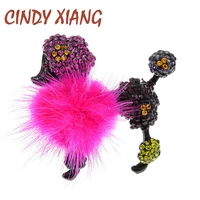 cindy xiang new arrival puffer ball dog brooch poodle brooches for women cute puppy pin fashion jewelry 4 colors available