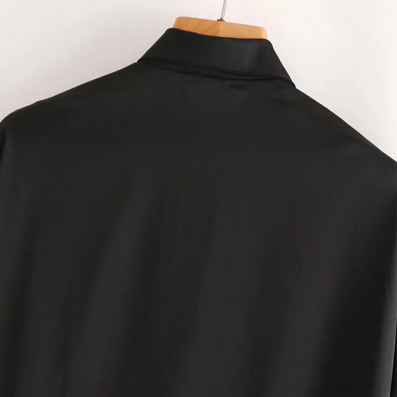 

Korean Style Black Lapel Long Sleeve Simple Chic Female Shirt Harajuku Fashion College Style Women's Tops