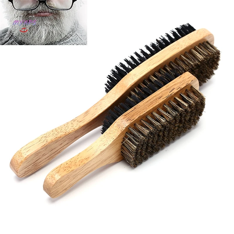 

2019 New 1PC Double-sided Facial Hair Brush Male Beard Brush Wooden Handle Shaving Comb Mustache Brush Shaving Tool For Men