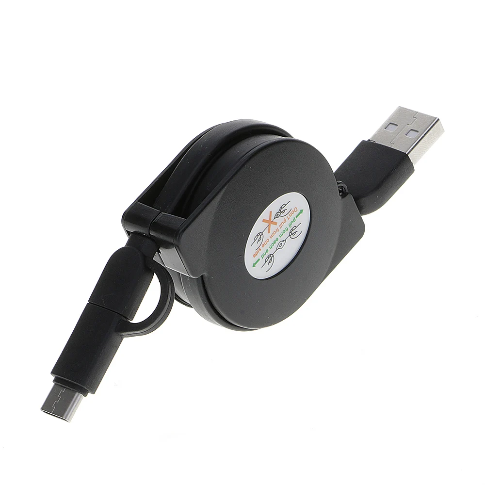1 шт. выдвижной рулон линейки 2 в 1 USB кабель синхронизации данных зарядный шнур для Android+ type C смартфон зарядное устройство для мобильного телефона