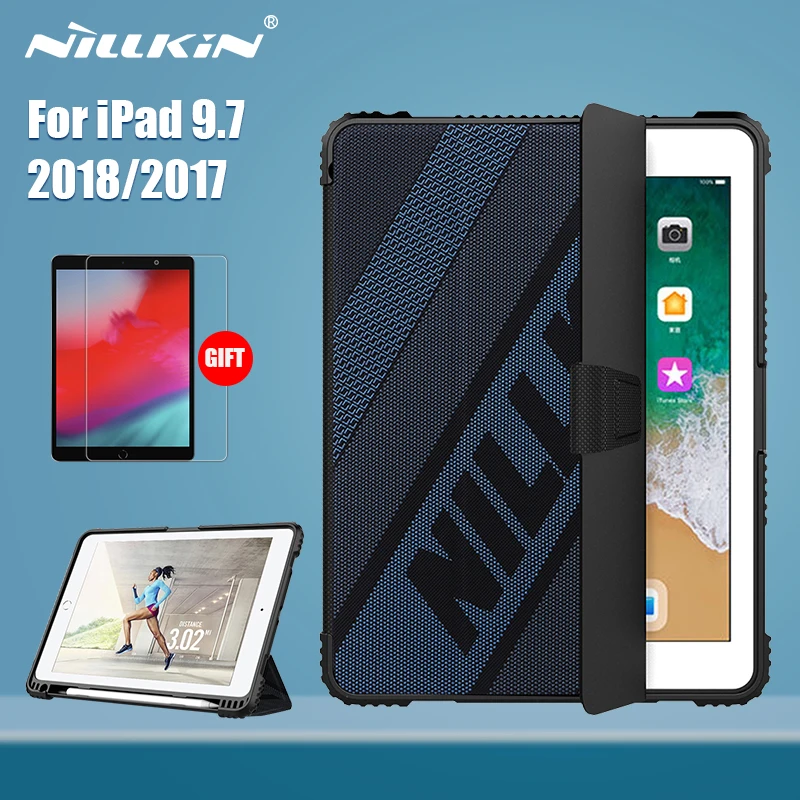 

Nillkin for iPad 9.7 Case 2018 Bumper Flip PU Leather Case Back Cover For iPad 9.7 2017 protective case cover 9.7 inches