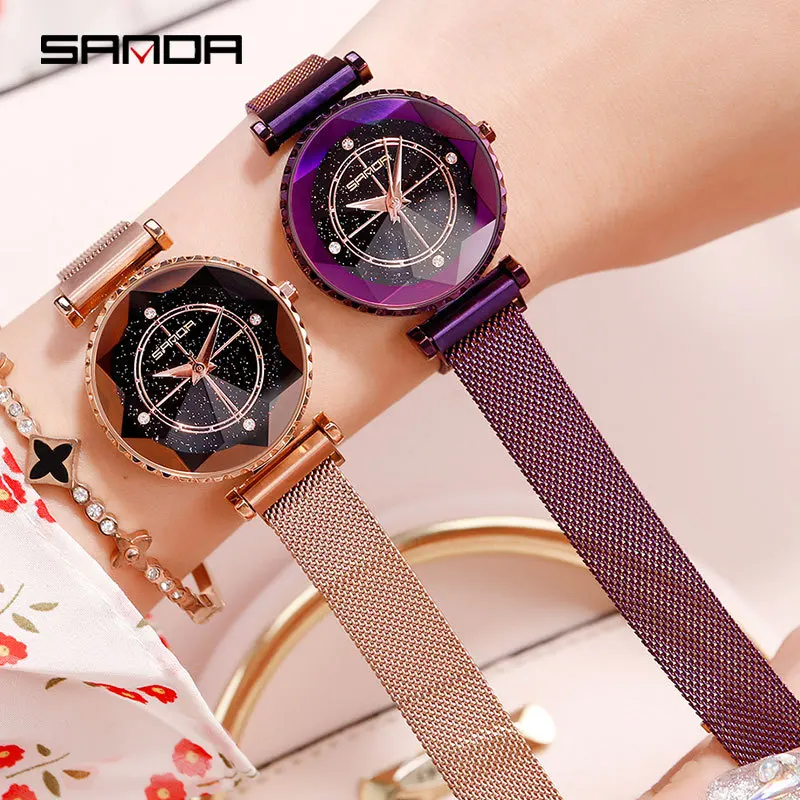 

2020 New Brand Luxury Women Watches Female Starry Magnet Strap Lazy Casual Fashion Temperament Lady Students Quartz Wristwatch