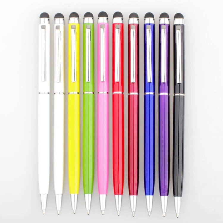 

Point Stylus Capacitive Touch Metal Stylus Pen Touch For ipad for iphone 2 in 1 Touch Screen Stylus gel ink pen 100pcs