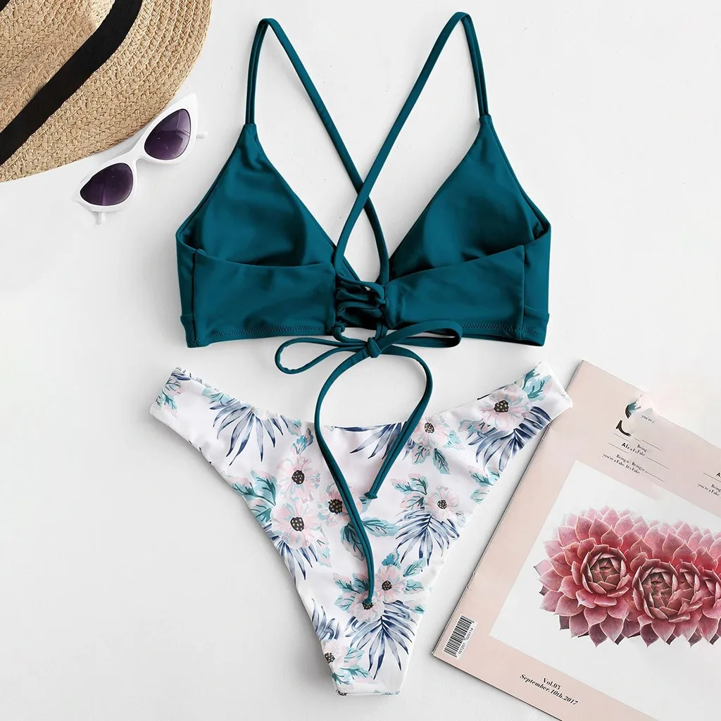 Женский сексуальный купальник-бикини 2020 купальный костюм в стиле пэчворк с