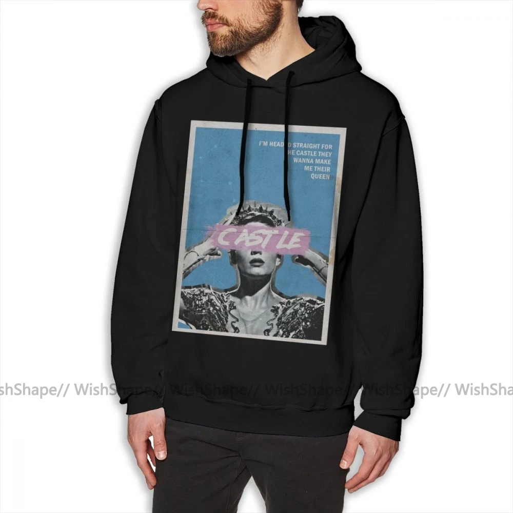 Halsey/толстовка с капюшоном с замком Halsey; Мужская Уличная одежда; пуловер с капюшоном; красивая зимняя фиолетовая длинная хлопковая толстовка большого размера - Цвет: Black