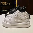 Женская обувь из натуральной кожи, кроссовки в европейском стиле, Новинка осени RY-RELAA, белые туфли на платформе, 2021