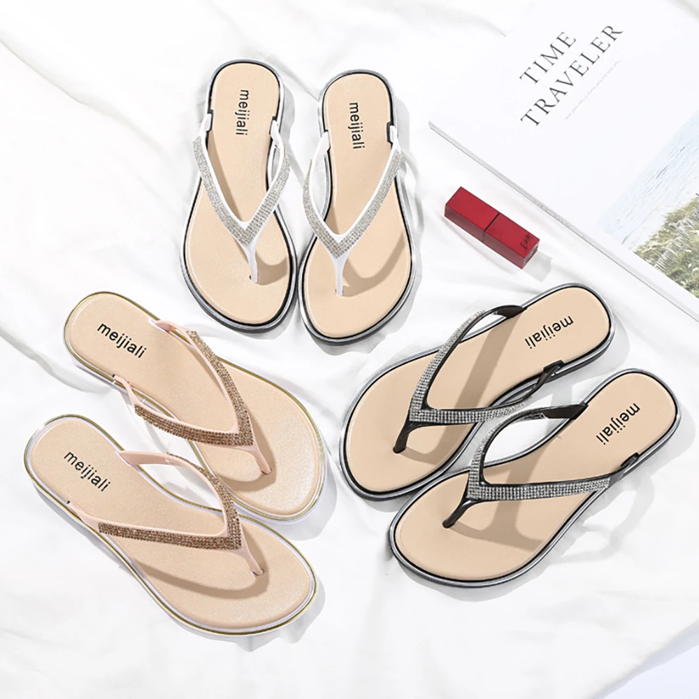 

2021 Summer New Ladies Sandals Student Simple Flip Flops Beach Flip Flops Sandals