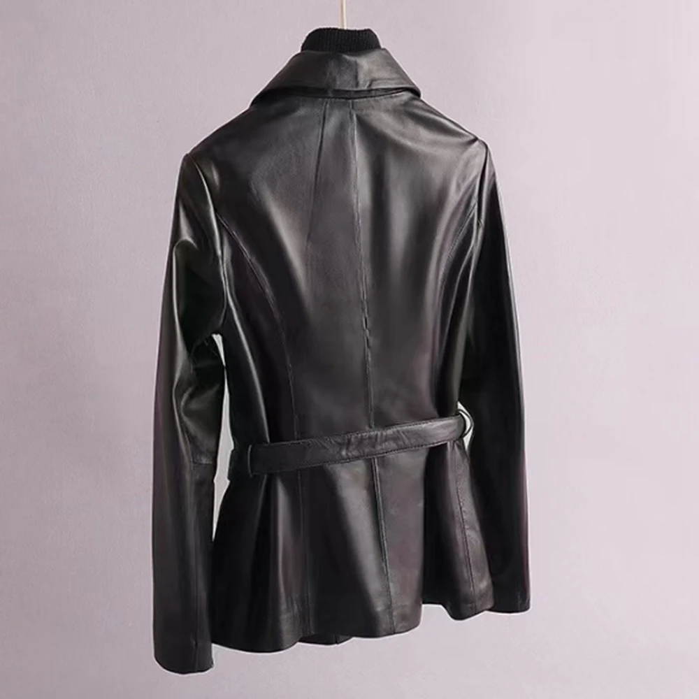 SALE Women's Winter Real Sheepskin Coat Natural Leather Down Jacket Female Coats F0083 Black Green M-2XL Fast Shipping