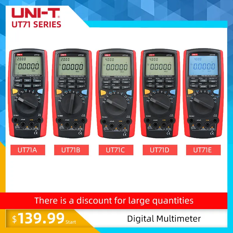 UNI-T UT71A/UT71B/UT71C/UT71D/UT71E Средний размер Интеллектуальные цифровые мультиметры; цифровой мультиметр, USB/Bluetooth связь