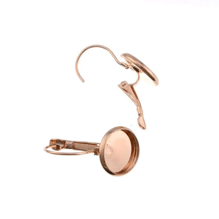 

10 12 14 16 18 20 25 mm French Lever Cabochon Earring Setting Blank Earring Base Cameo Bezels Tray For Jewelry Making Supplies