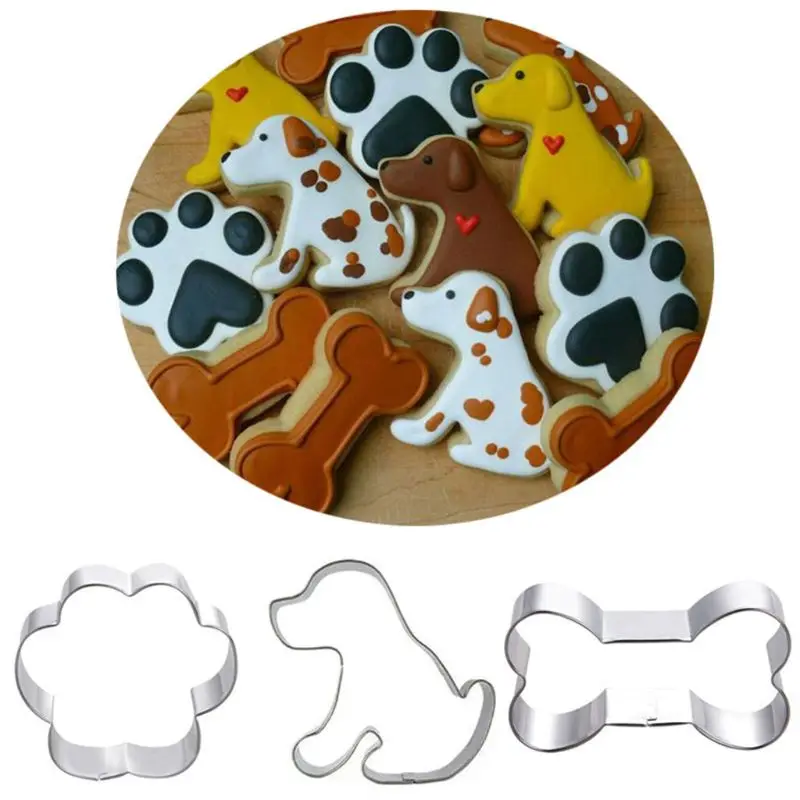 9 Styles Metal Pet Dog Bone Paw Cookie Cutter Mold DIY Fondant Sugarcraft Pastry 