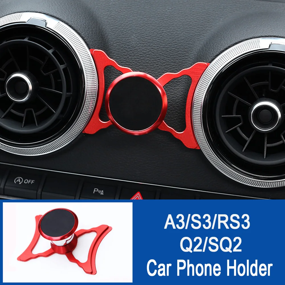

Car Phone Holder For Audi A3 S3 RS3 8V Q2 SQ2 Air Vent Mount Car Styling Bracket GPS Stand Rotatable Support Mobile Accessories